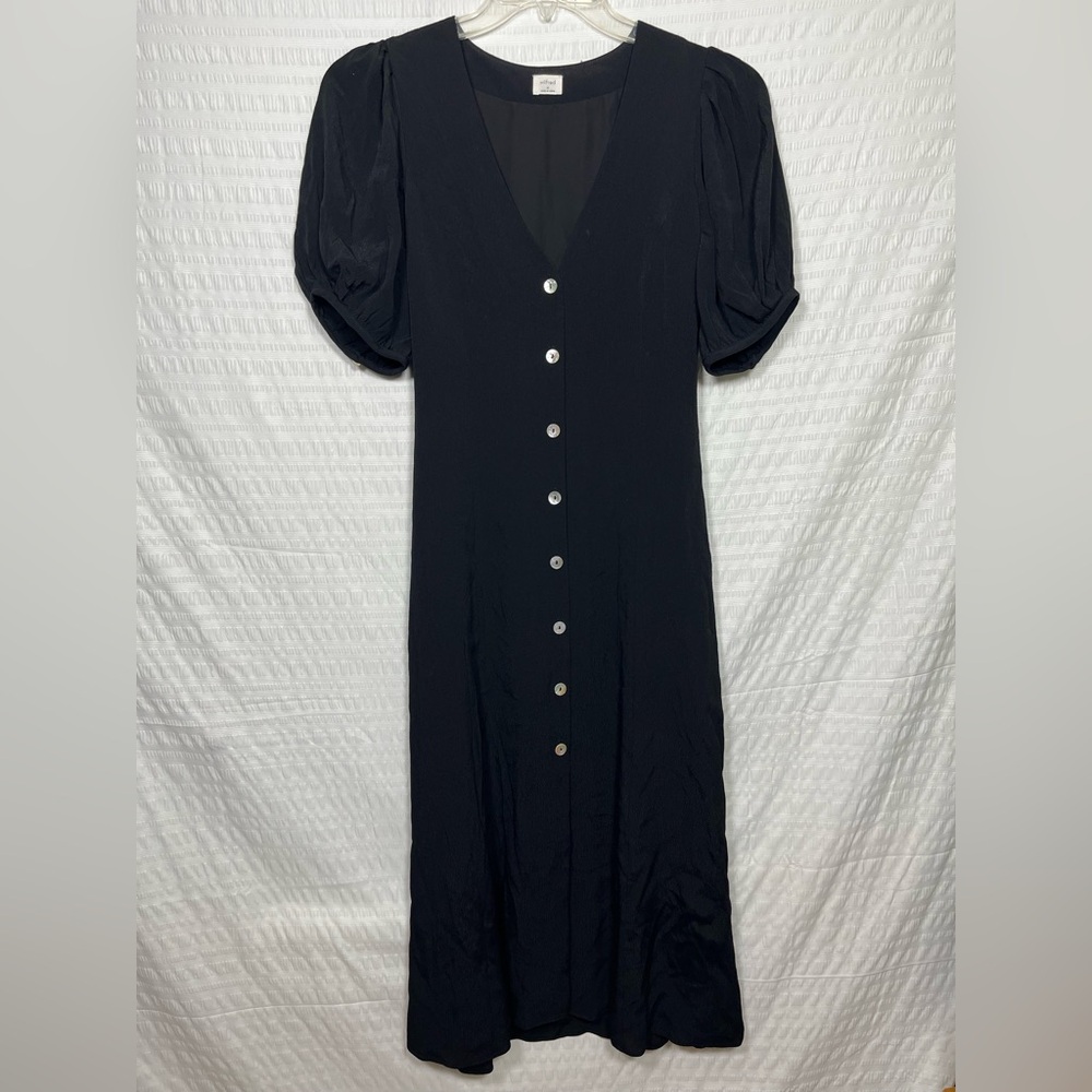 Aritzia Wilfred Libretto Black Midi Dress Size Medium - Picture 2 of 13